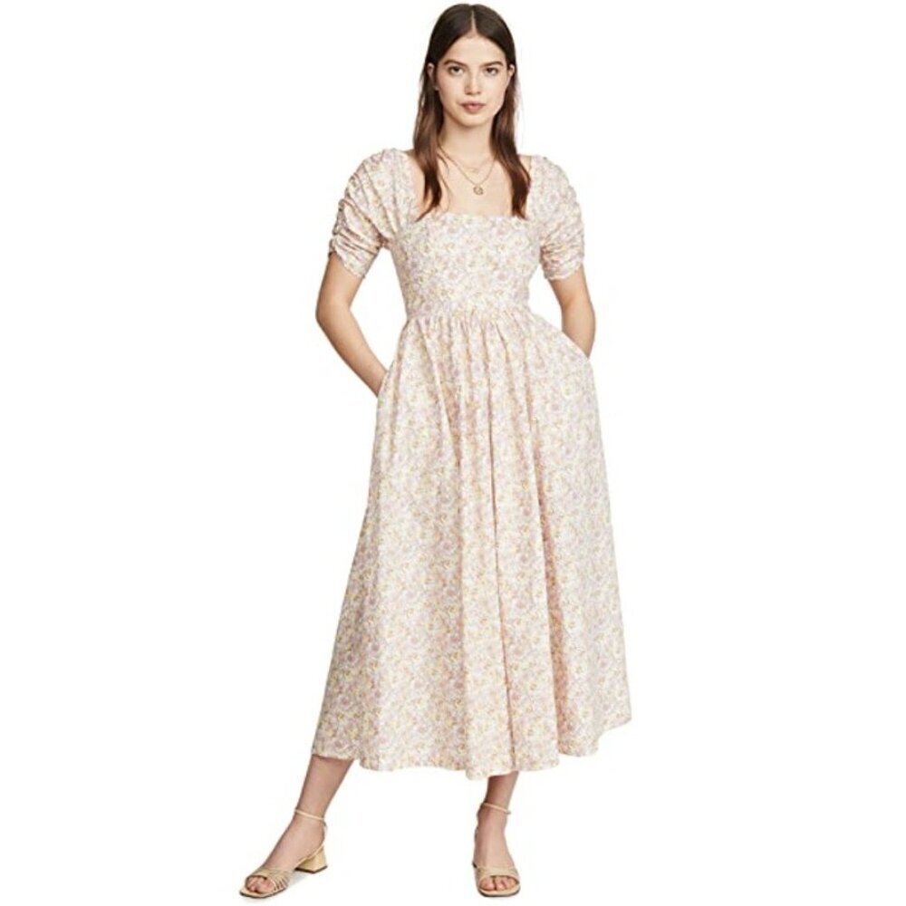 She’s A Dream Free People Midi Dress Size 2-Floral Powder Combo OB1086666 NEW - Picture 6 of 6